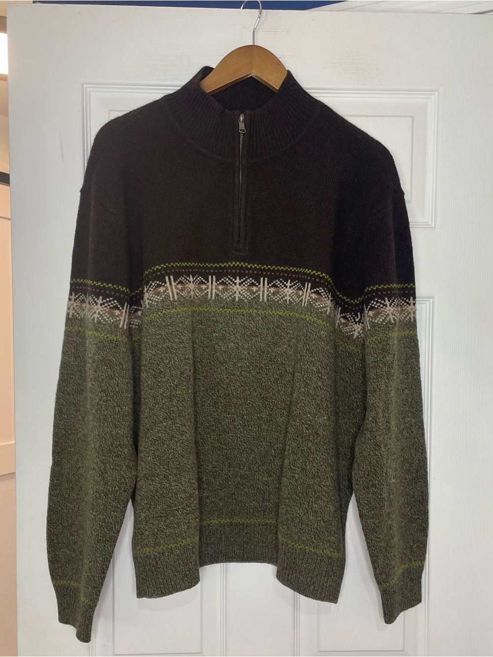 CHARTER CLUB NWT lambs wool quarter zip sweater - XL